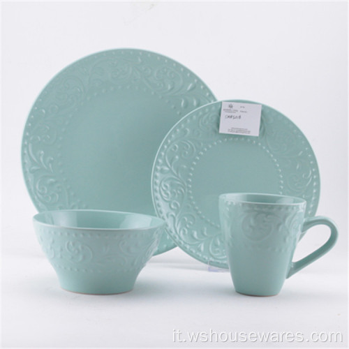 Set da cena in ceramica Stoneware stoviglie dipinte a mano